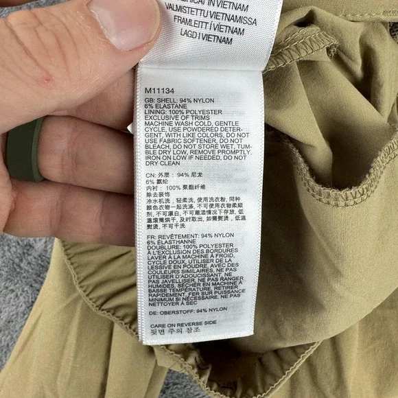 Marmot Kodachrome Pants Womens 6 Khaki Stretch Nylon Hiking Jogger Cuffs Belt - Picture 9 of 10